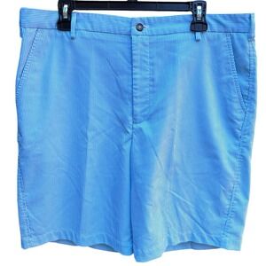 Pebble Beach Dry-Luxe Blue Seersucker Golf Shorts Mens 36 Coastal Prep
